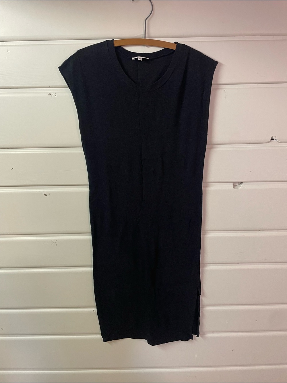 Community for Aritzia Sleeveless Black Midi T-shirt Dress